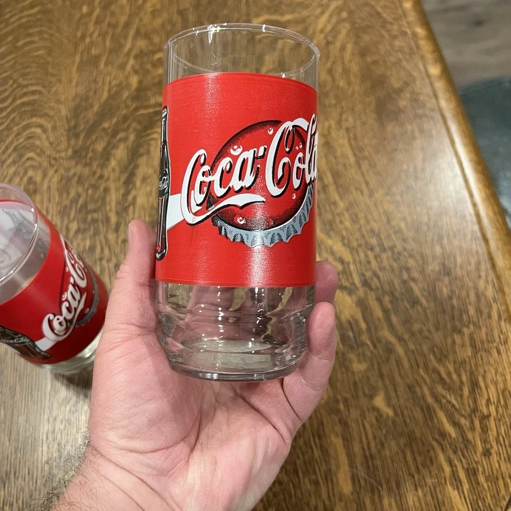 SET OF 2 CLASSIC COCA COLA TUMBLERS 5.75 INCHES HOLDS‎ 16 OZS